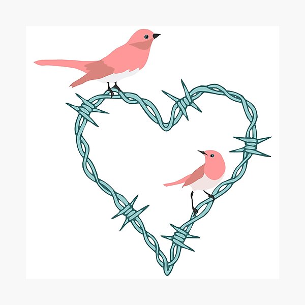 Item preview, Barbed Wire Heart Birds designed and sold by pounddesigns.