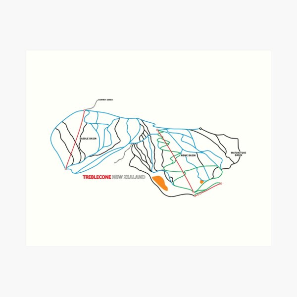TC SKI MAP NZ Art Print