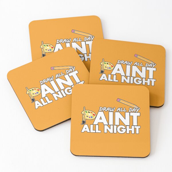 Item preview, Draw all day, Paint all night - Yellow designed and sold by Adamzworld.
