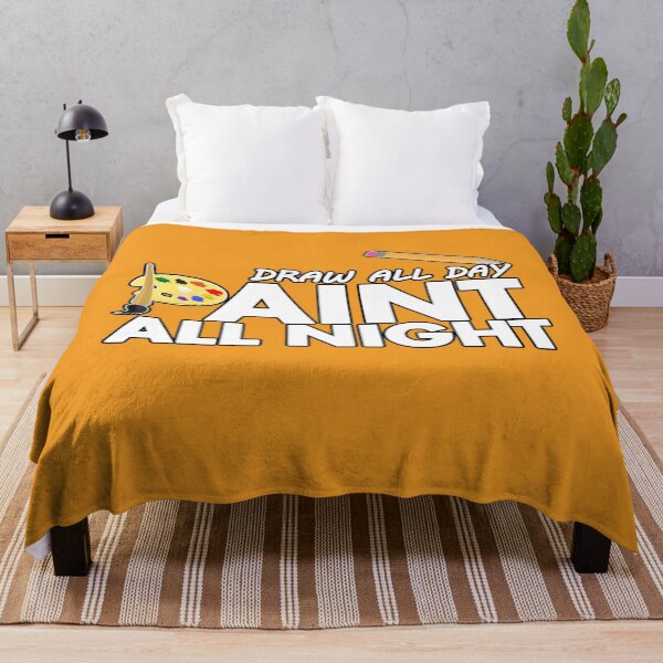 Item preview, Draw all day, Paint all night - Yellow designed and sold by Adamzworld.
