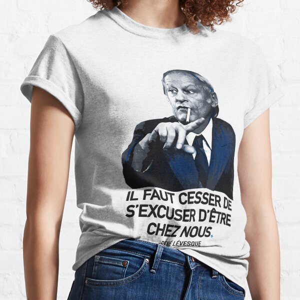 René Lévesque quote Il faut cesser de s'excuser d'être chez nous Quebec HD  HIGH QUALITY ONLINE STORE | Sticker