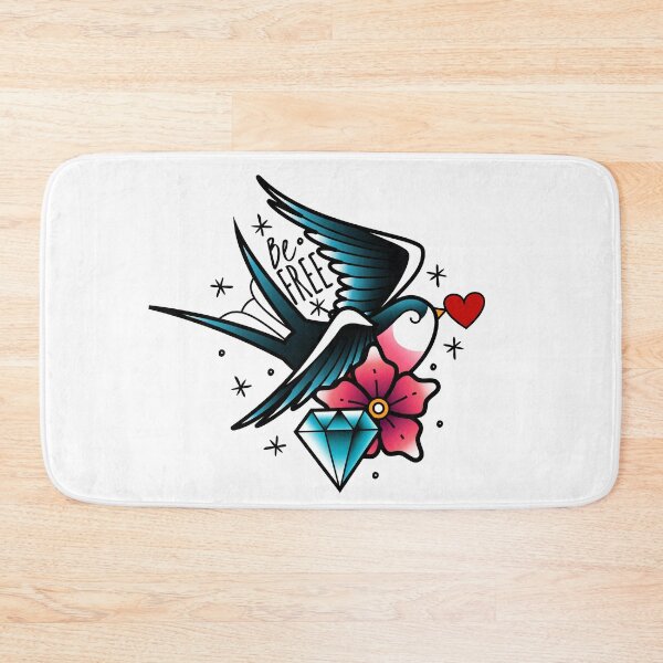 Item preview, traditional old school tattoo swallow designed and sold by Adamova.