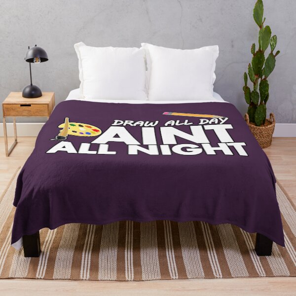 Item preview, Draw all day, Paint all night - Purple designed and sold by Adamzworld.
