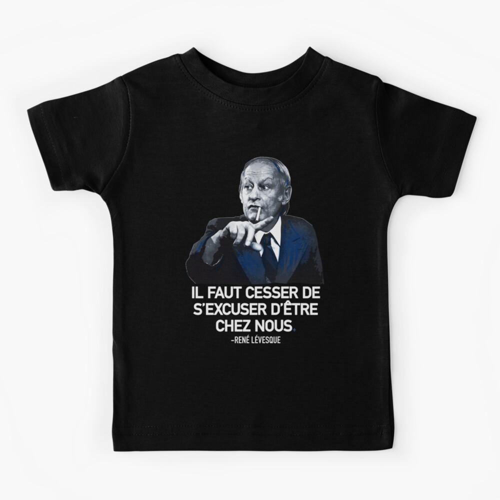 René Lévesque quote Il faut cesser de s'excuser d'être chez nous Quebec  black background HD HIGH QUALITY ONLINE STORE | Greeting Card