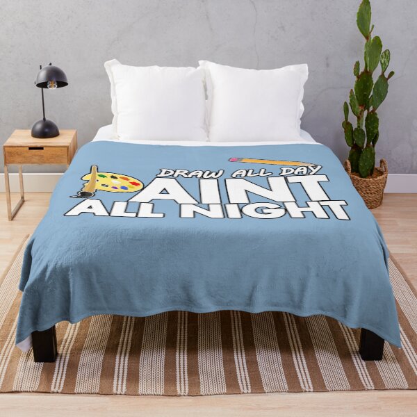 Item preview, Draw all day, Paint all night - Blue designed and sold by Adamzworld.