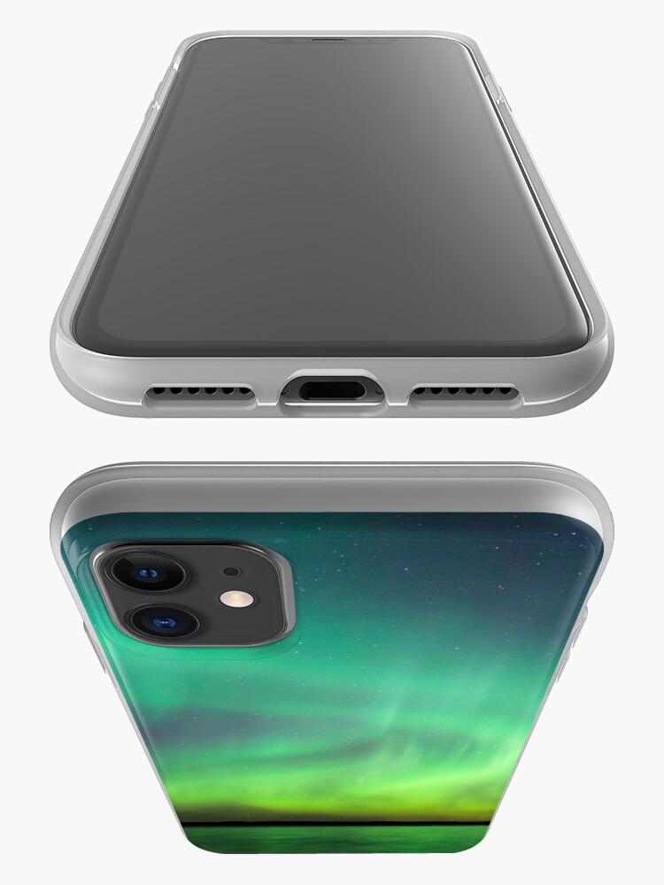 Alternate view of Northern lights over lake in Finland iPhone Case & Cover