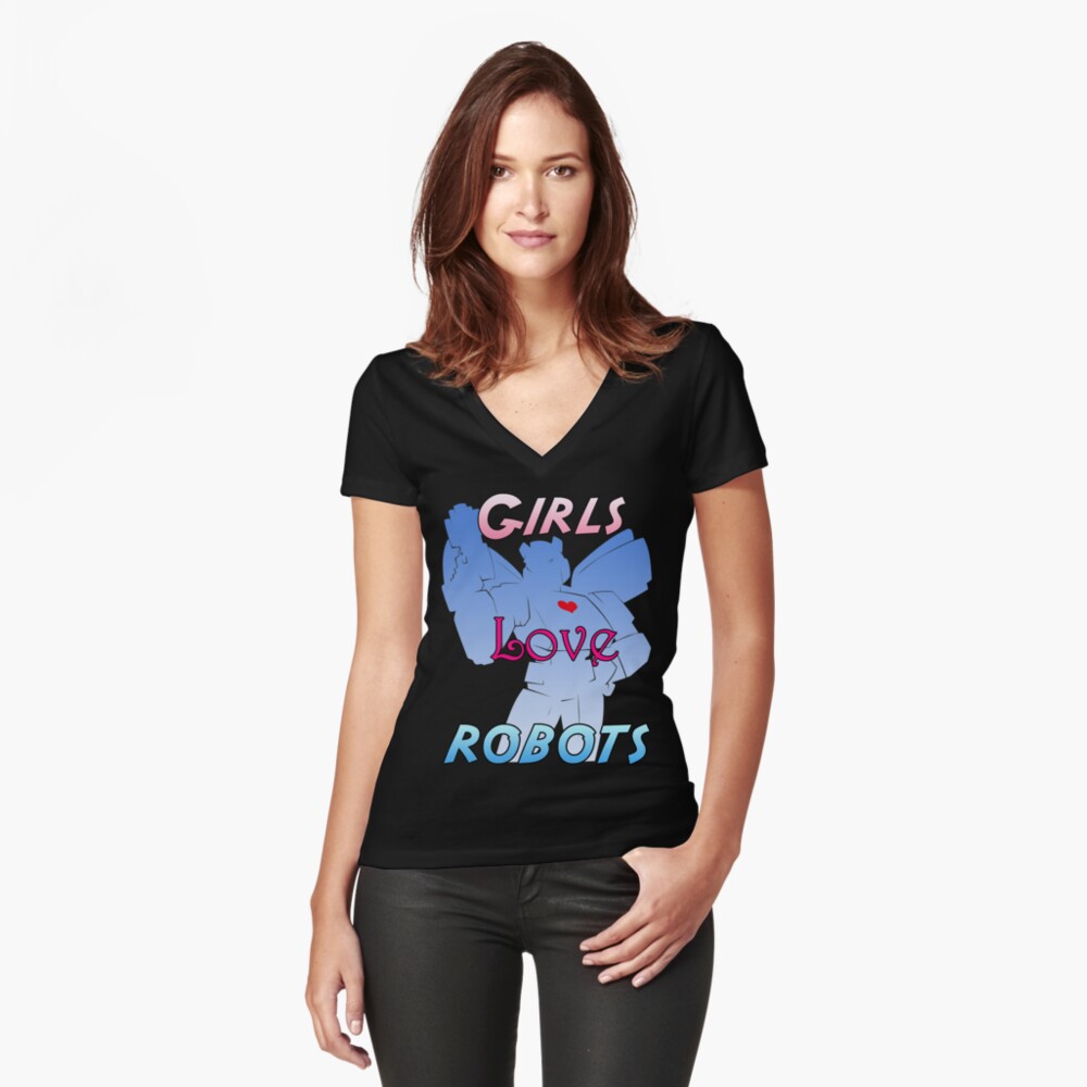 Item preview, Fitted V-Neck T-Shirt designed and sold by cybercat.