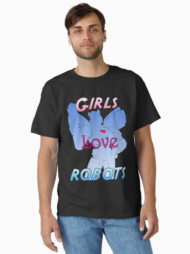 Thumbnail 1 of 7, Classic T-Shirt, Girls Love Robots designed and sold by cybercat.