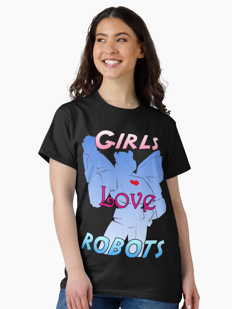 Thumbnail 2 of 7, Classic T-Shirt, Girls Love Robots designed and sold by cybercat.
