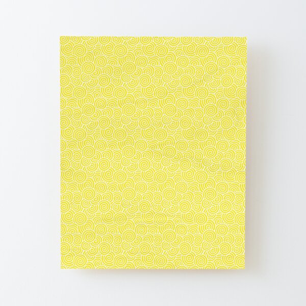 Chinese Spiral Pattern | Swirls | Lemon Yellow and White | Wood Mounted Print