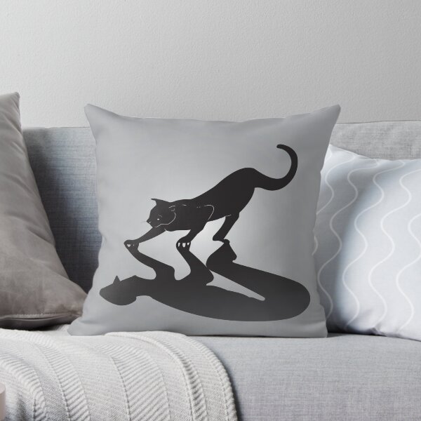 My Shadow Latches on to a Cat Throw Pillow