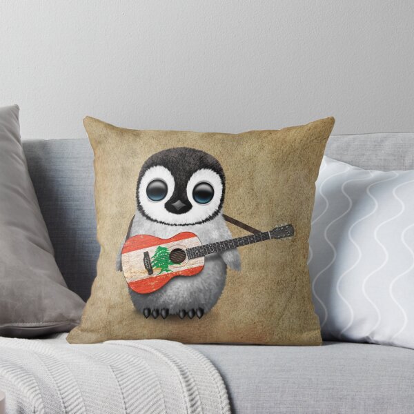 Item preview, Baby Penguin Playing Lebanese Flag Guitar designed and sold by JeffBartels.