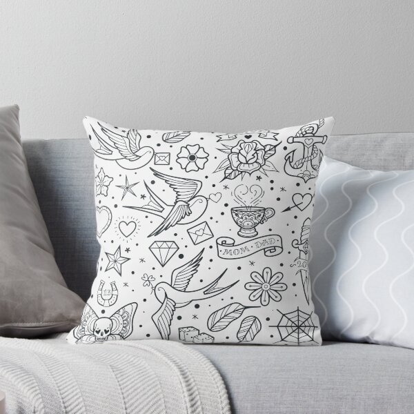 Item preview, traditional old school tattoo outlines collection designed and sold by Adamova.