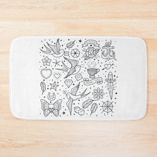 Item preview, traditional old school tattoo outlines collection designed and sold by Adamova.