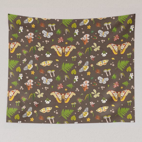Item preview, woodland moths dark designed and sold by colorofmagic.