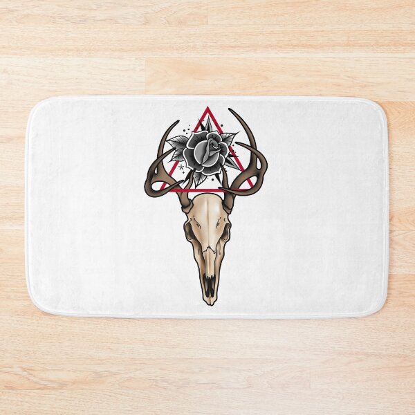 Item preview, deer skull tattoo print designed and sold by Adamova.