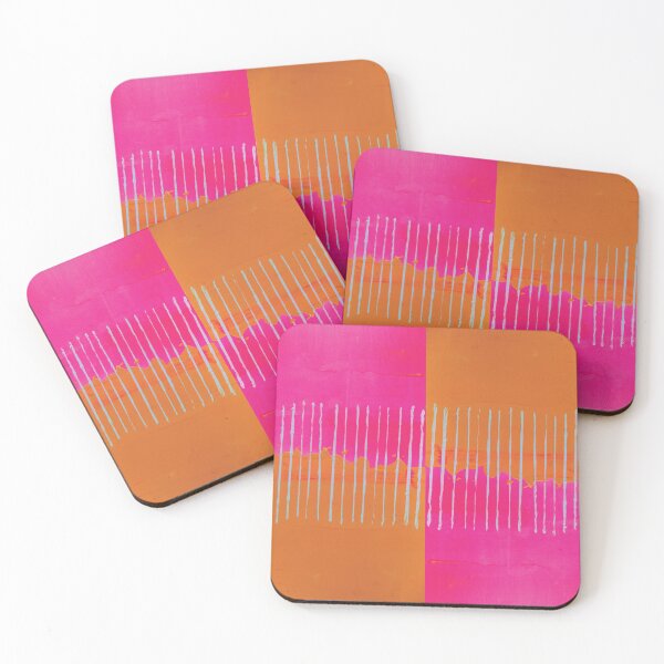 Item preview, Fun pink orange and turquoise abstract painting designed and sold by Caroline Brennan.