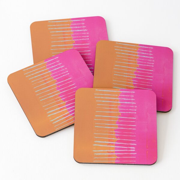 Item preview, Pink orange and turquoise abstract print designed and sold by Caroline Brennan.