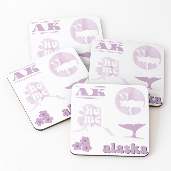 Item preview, Mauve Watercolor Alaska US State Sticker Pack designed and sold by The-Goods.