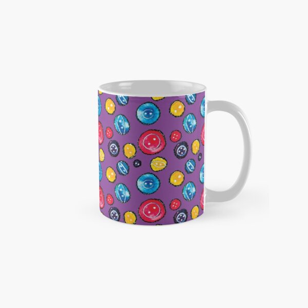 Circle Buttons Sewing Bright Pattern Classic Mug