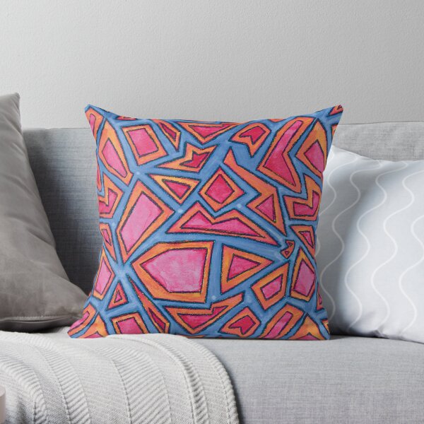 Graphic Shapes Bright Pattern Throw Pillow