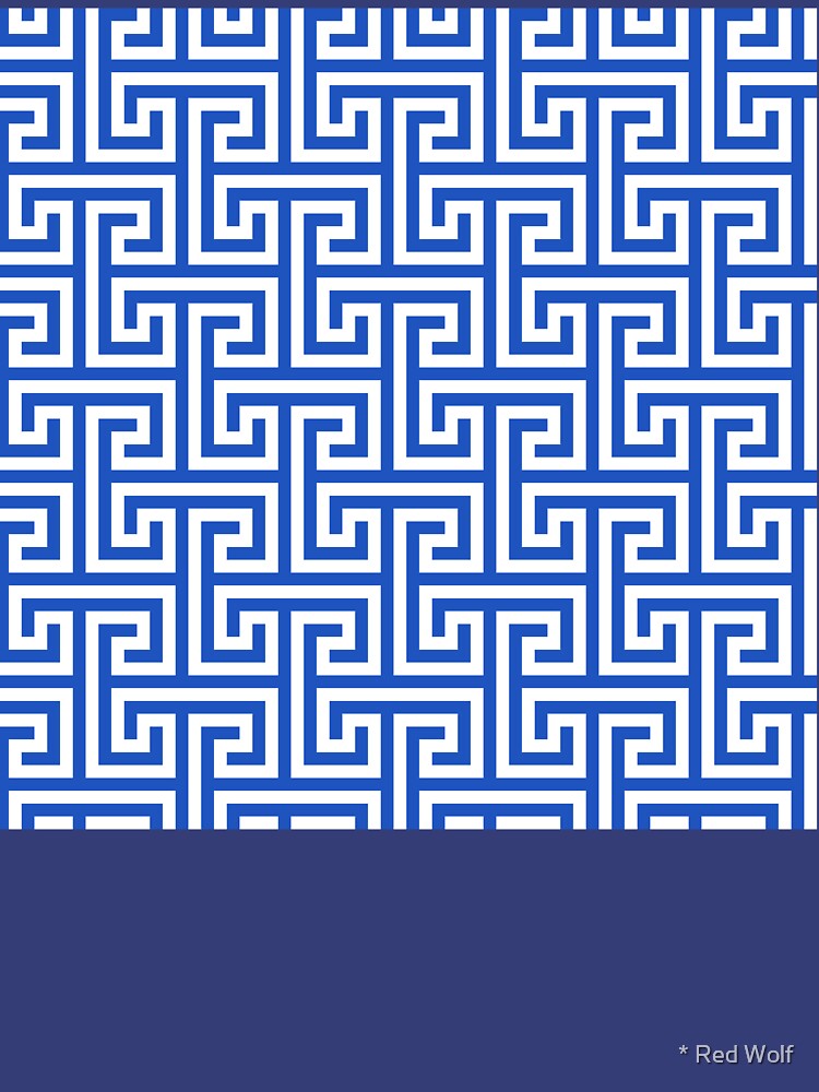 Geometric Pattern: Key Bridge Interlock Positive: Blue by redwolfoz
