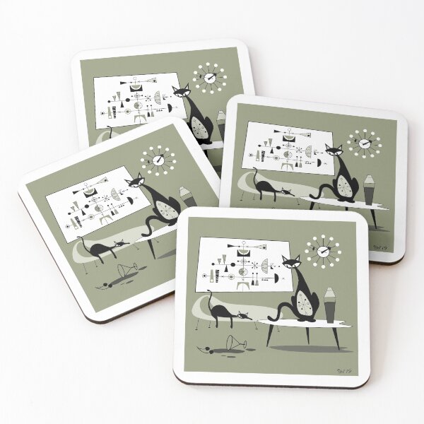 Item preview, Mid Century Modern Atomic Cats Disaster designed and sold by AtomicOffice.