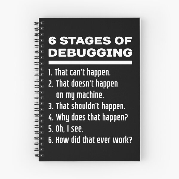 Item preview, Six Stages of Debugging Funny Software Development Design White Text designed and sold by ramiro.