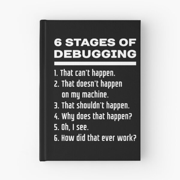 Item preview, Six Stages of Debugging Funny Software Development Design White Text designed and sold by ramiro.
