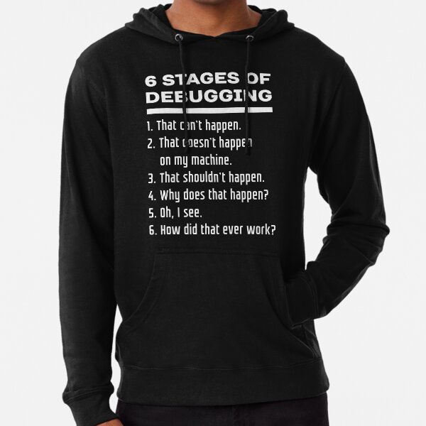Item preview, Six Stages of Debugging Funny Software Development Design White Text designed and sold by ramiro.