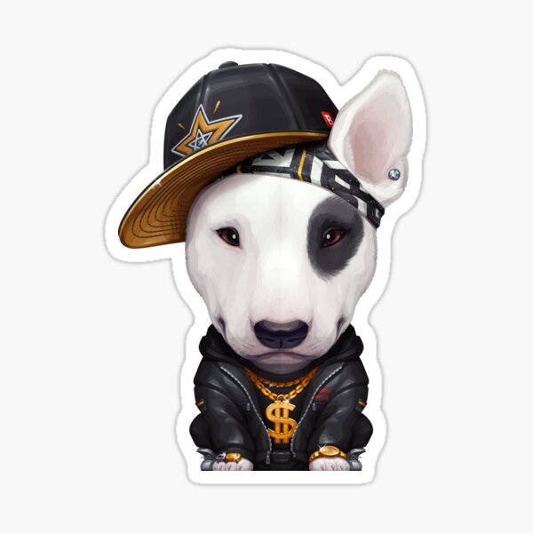 Item preview, English Bull Terrier With Eye Path Hip-Hop Super Star designed and sold by anmlz.
