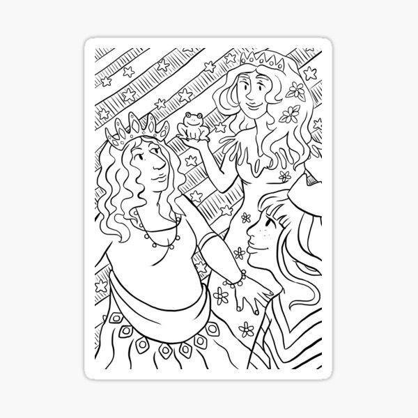 Princesses and a Frog Sticker