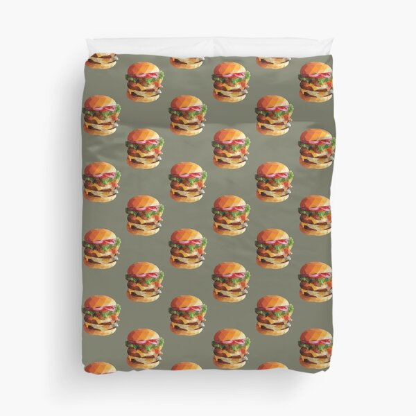 Gourmet Burger Polygon Art Duvet Cover