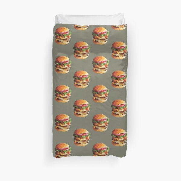 Gourmet Burger Polygon Art Duvet Cover