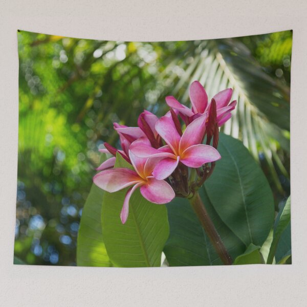 Item preview, Tropical Paradise - Fragrant, Hot Pink Plumeria in a Lush Garden designed and sold by Georgia Mizuleva.