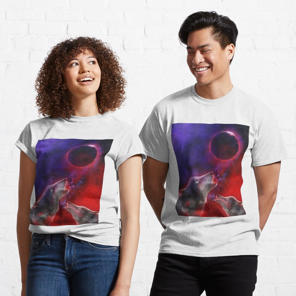 Wolves Howling Moon Classic T-Shirt