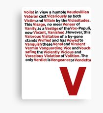 V for Vendetta- V Speech Canvas Print