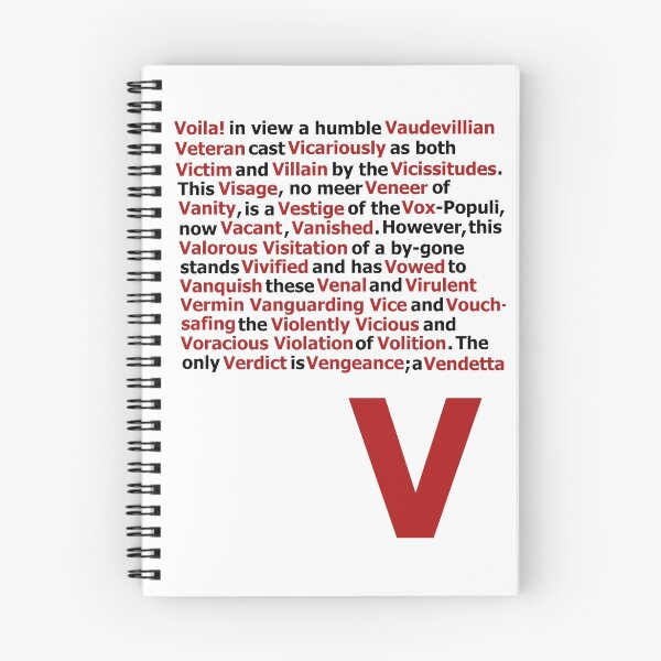 Item preview, V for Vendetta- V Speech designed and sold by ParadoxEleven.