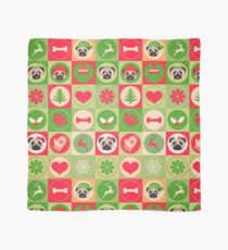 Pañuelo Super Cute Christmas Pug - Green, Red, Background
