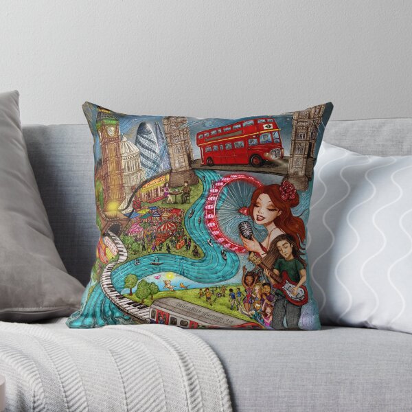 Sounds of London Throw Pillow