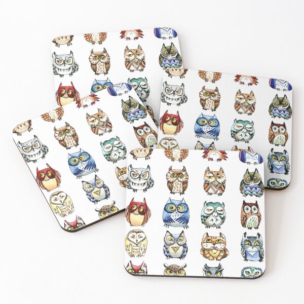 Item preview, Rainbow owls and a cat designed and sold by Redilion.