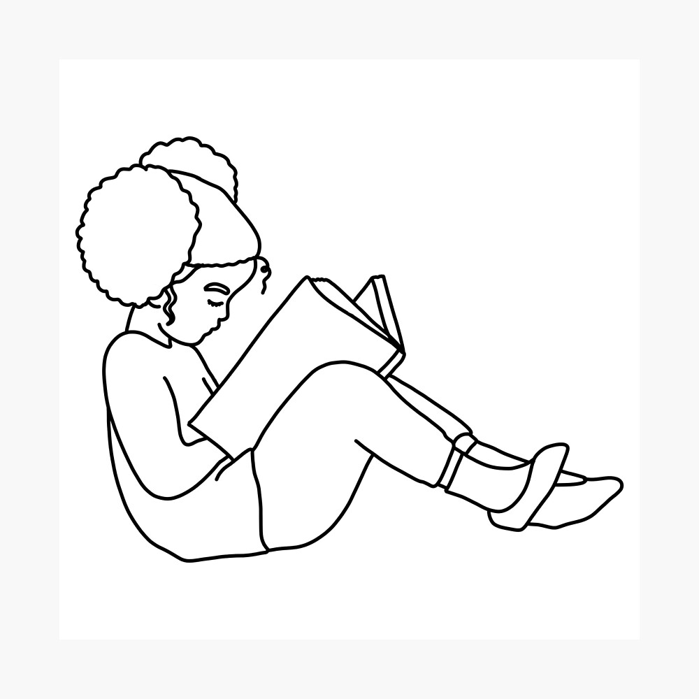 Sketch adult woman girl reading book Royalty Free Vector