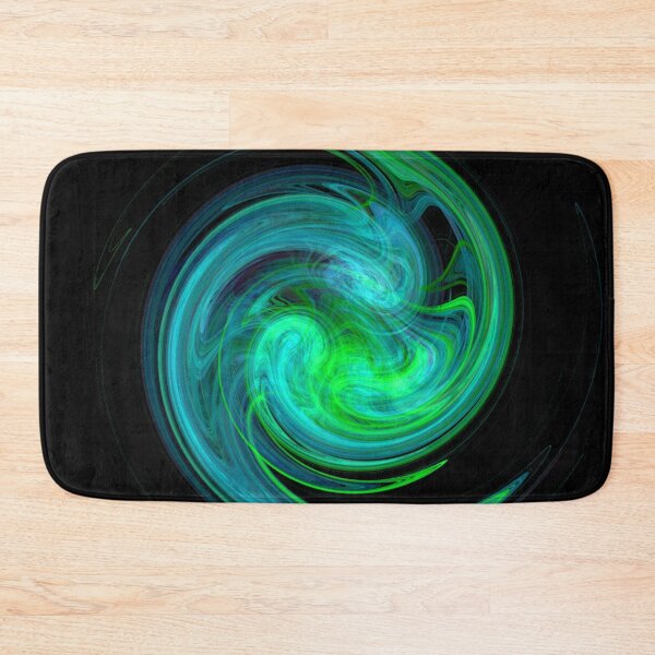 Item preview, AQUA BLUE GREEN  LIGHT VORTEX Fractal Swirl In Black by Bulgan Lumini designed and sold by BulganLumini.