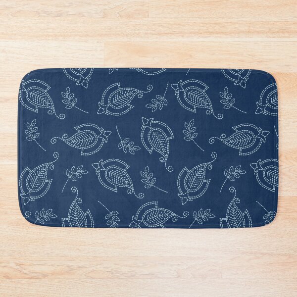 Item preview,  Floral leaf paisley motif sashiko style.  designed and sold by Limolida.