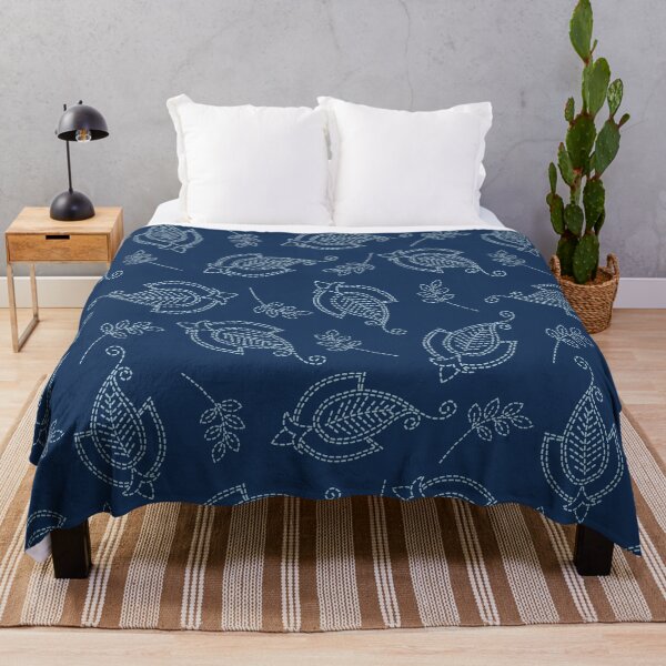 Item preview, Floral leaf paisley motif sashiko style. designed and sold by Limolida.