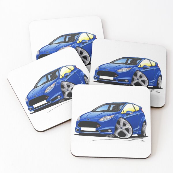 Item preview, Ford Fiesta (Mk7) ST Blue designed and sold by Yeomans Cartoons.