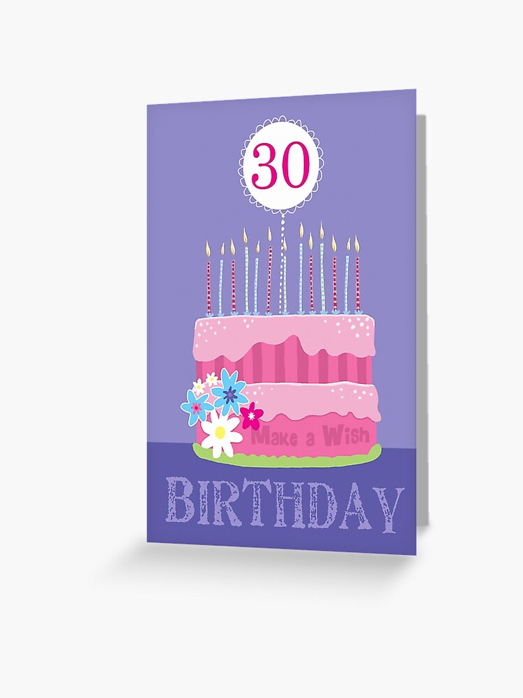 Tarjetas de felicitación «Pastel de celebración rosa de 30 cumpleaños para  mujer» de DaleSimpson | Redbubble