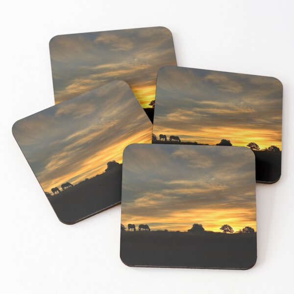 Item preview, Horses in the Sunset with Southwestern Colors in the Sky designed and sold by Stephanie Laird.
