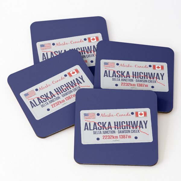 Item preview, Alaska Highway Canada - Alaska USA Licence Plate Sticker & T-Shirt designed and sold by OuterShellUK.