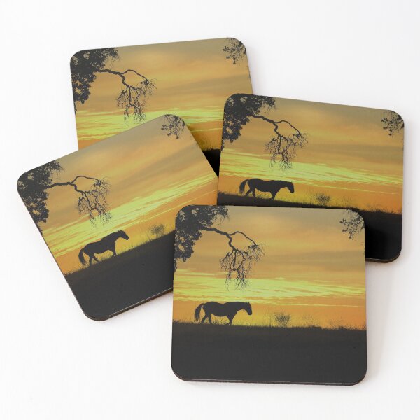 Item preview, Golden Sunrise Horse and Oak Trees designed and sold by Stephanie Laird.